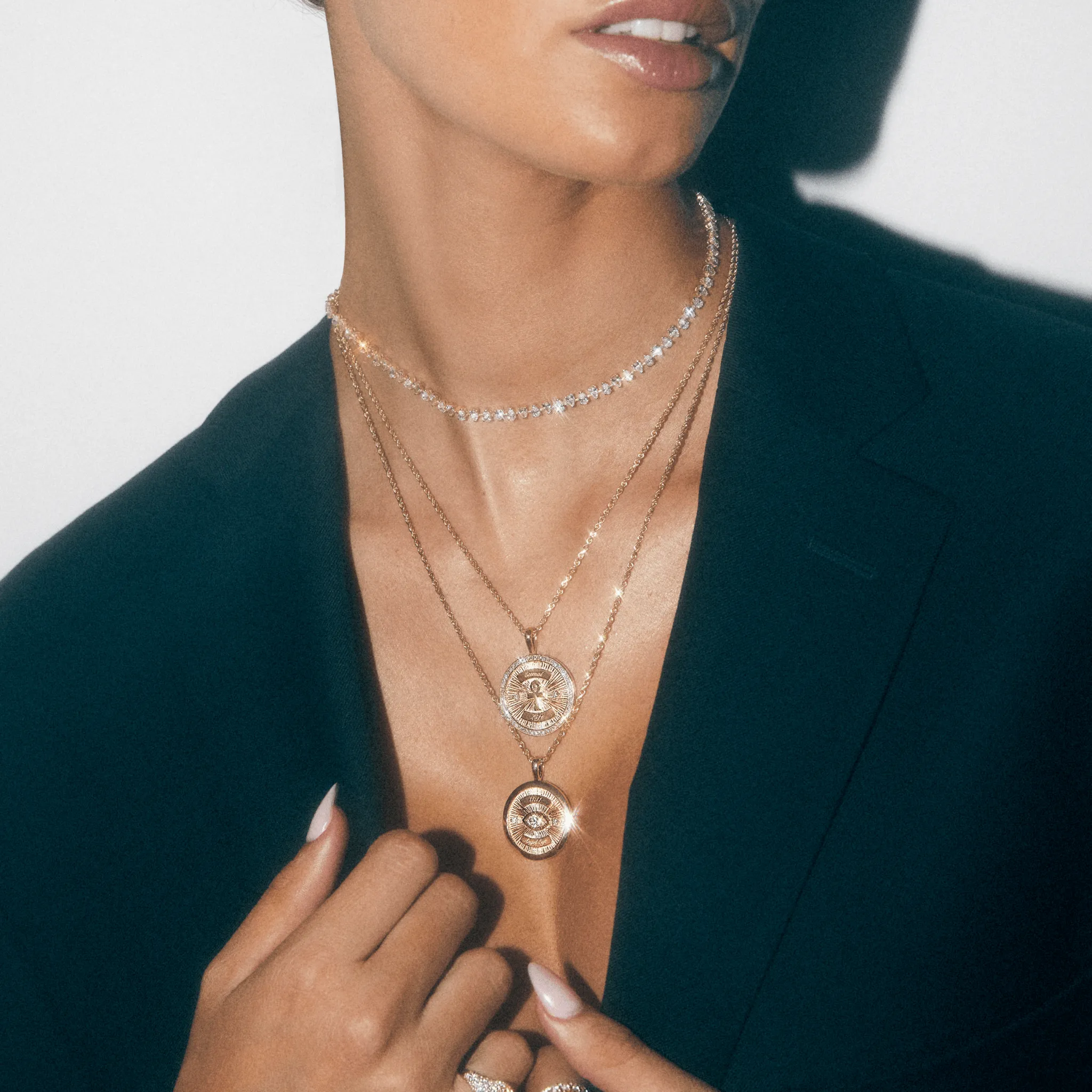 Solid 11:11 Angel Eye Coin Pendant