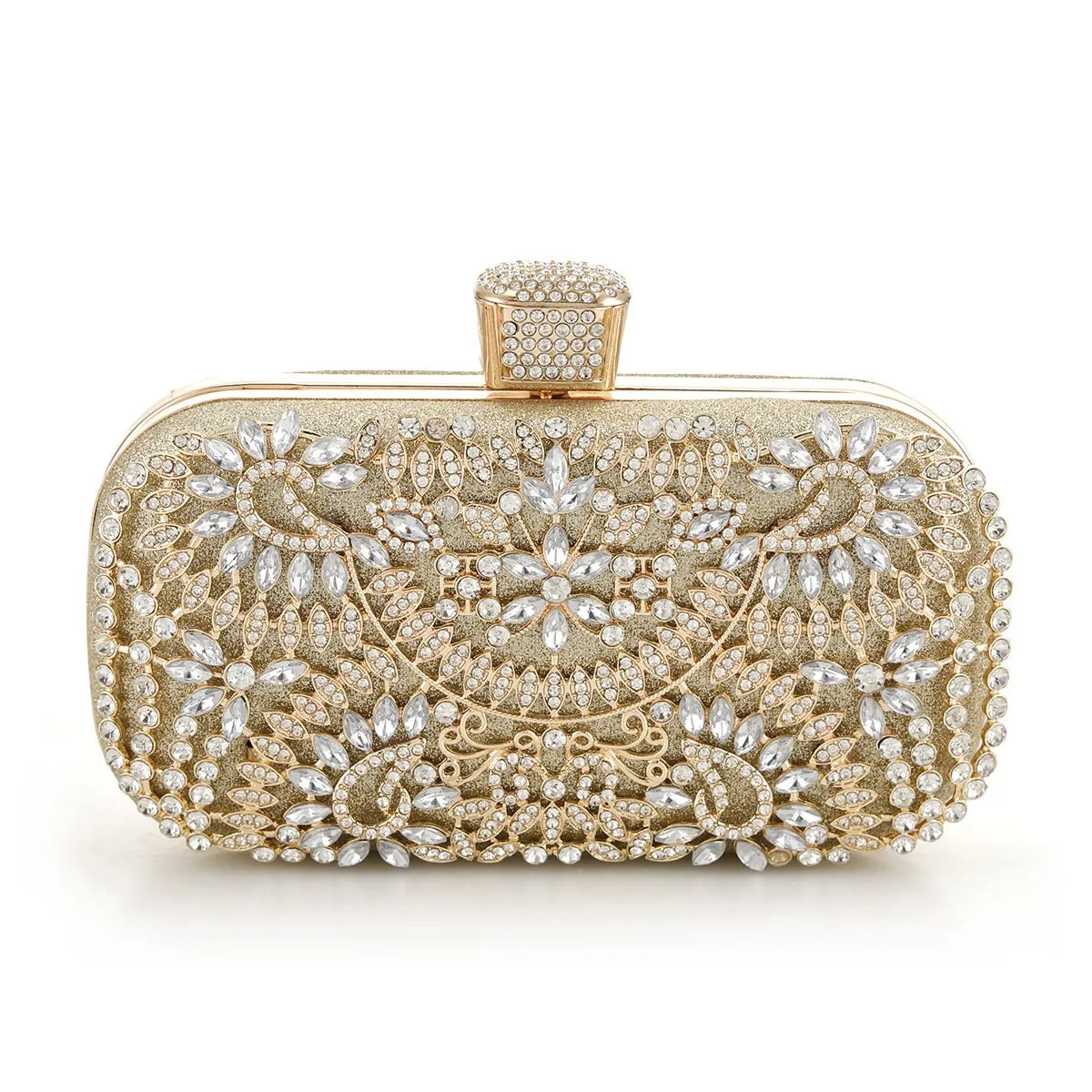 Sparkling Floral Rhinestone Clutch