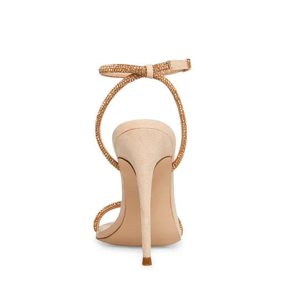 Steve Madden Breslin Blush Rhinestone Detail Ankle Strap Open Toe Heeled Sandals