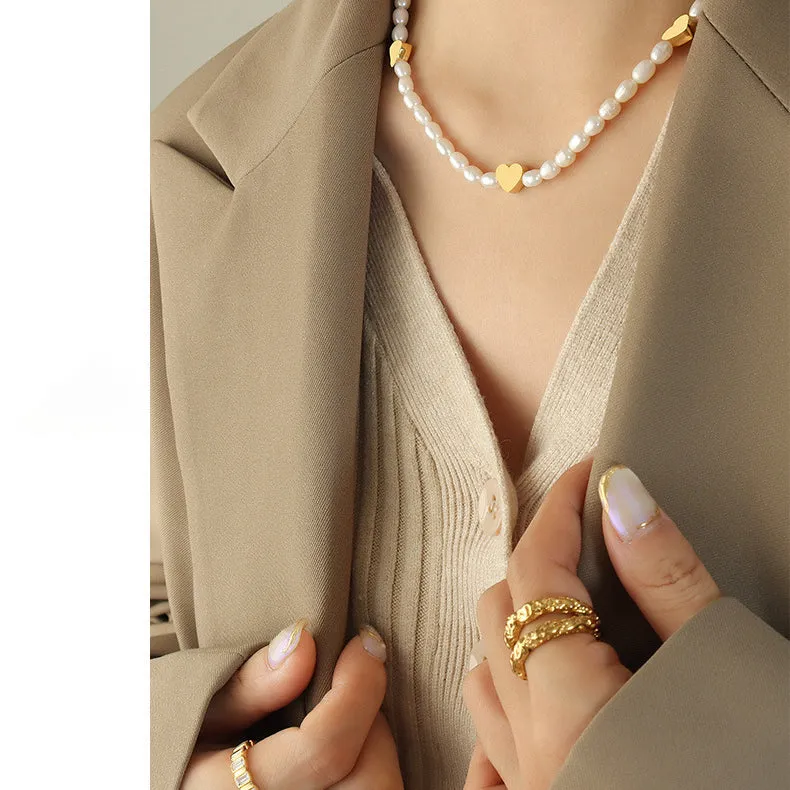 Sweet Pearl Heart Necklace