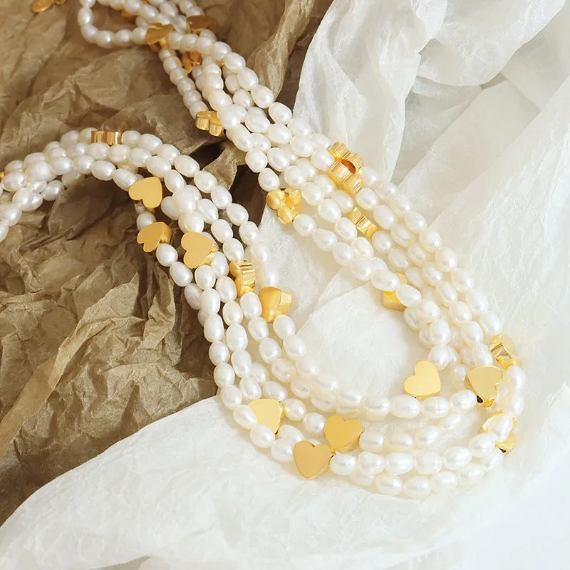 Sweet Pearl Heart Necklace