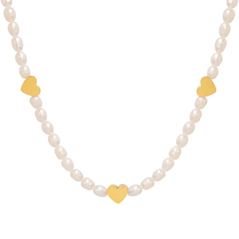 Sweet Pearl Heart Necklace