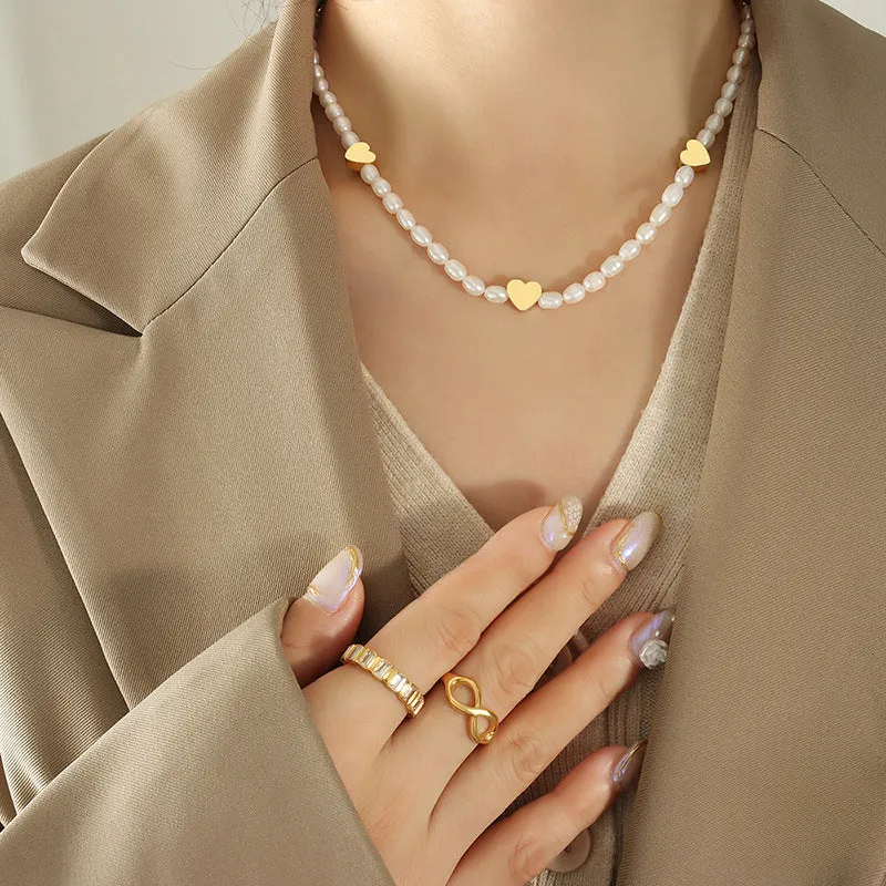 Sweet Pearl Heart Necklace