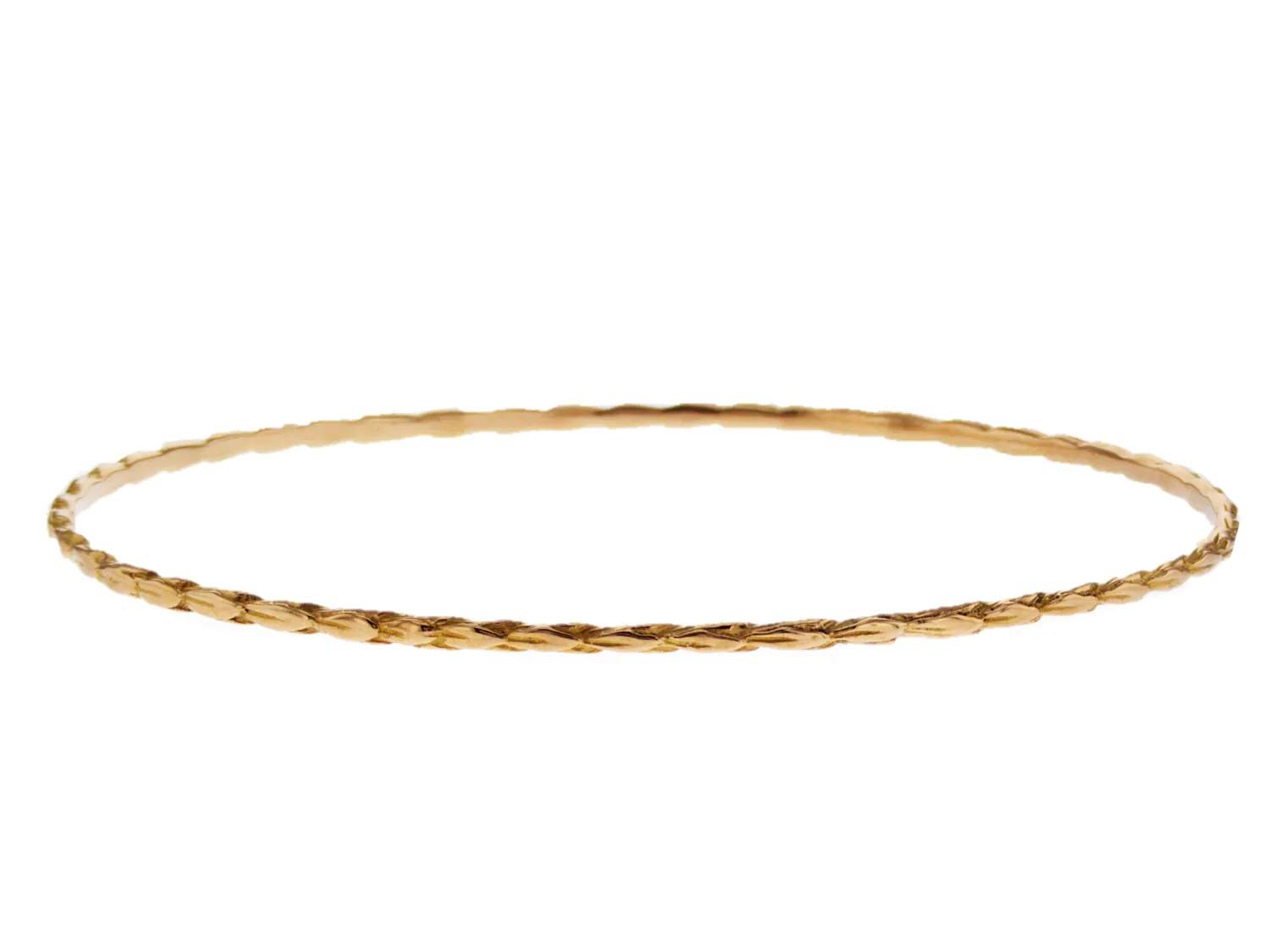 Thin 18K Rose Gold Bangle Bracelet