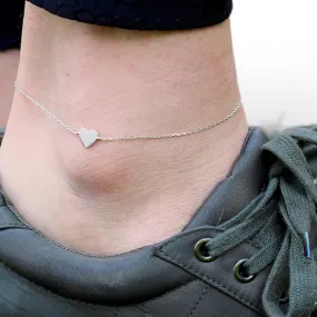 Timeless Love Dainty Silver Heart Anklet