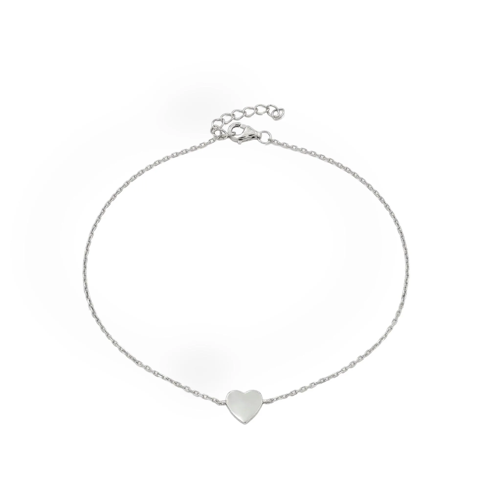 Timeless Love Dainty Silver Heart Anklet
