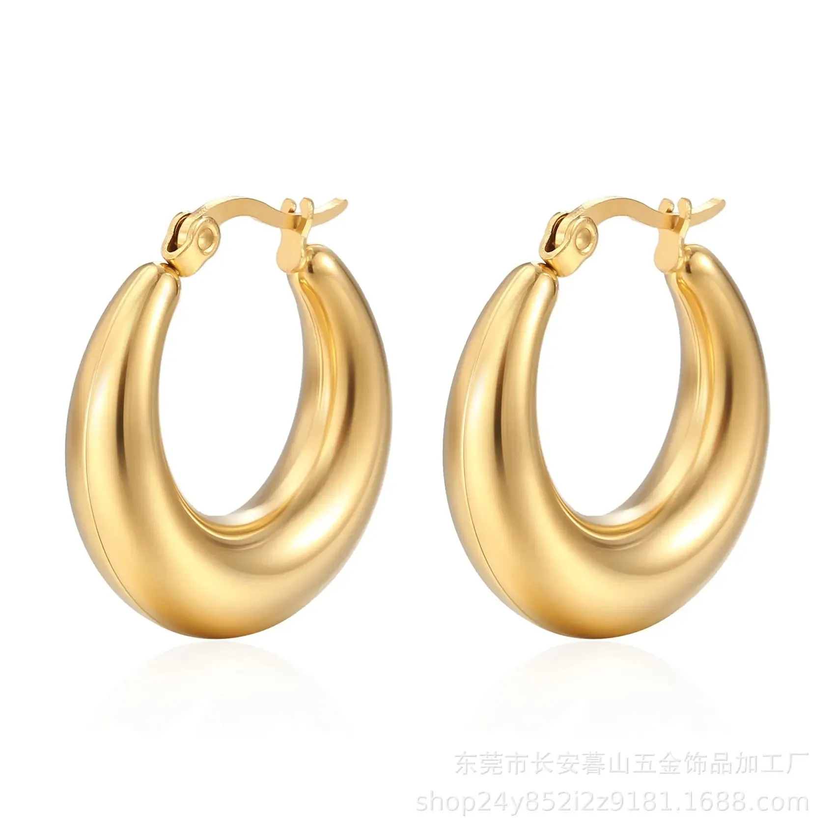 Vintage Stainless Square & Circle Hoop Earrings