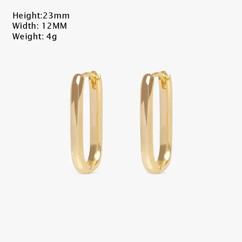 Vintage Stainless Square & Circle Hoop Earrings