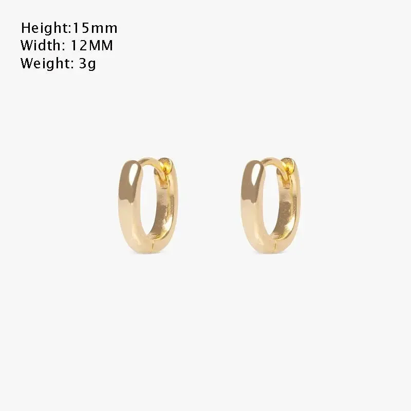 Vintage Stainless Square & Circle Hoop Earrings