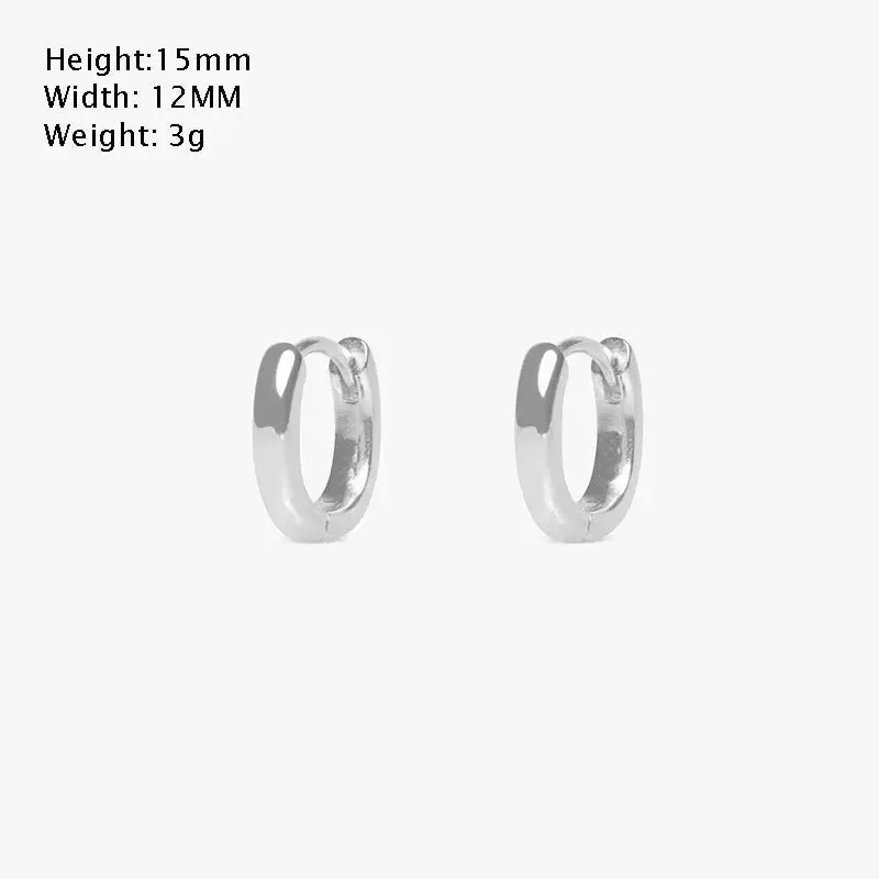 Vintage Stainless Square & Circle Hoop Earrings
