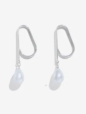 Westside Accessories Silver Pearl Drop Earrings