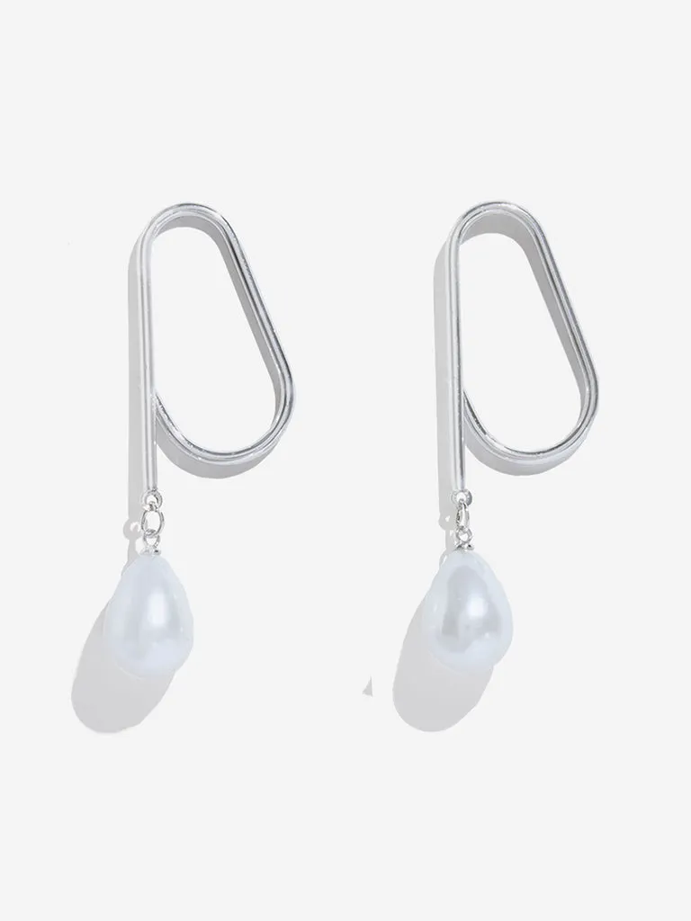 Westside Accessories Silver Pearl Drop Earrings