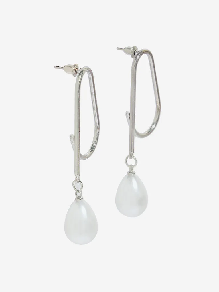 Westside Accessories Silver Pearl Drop Earrings