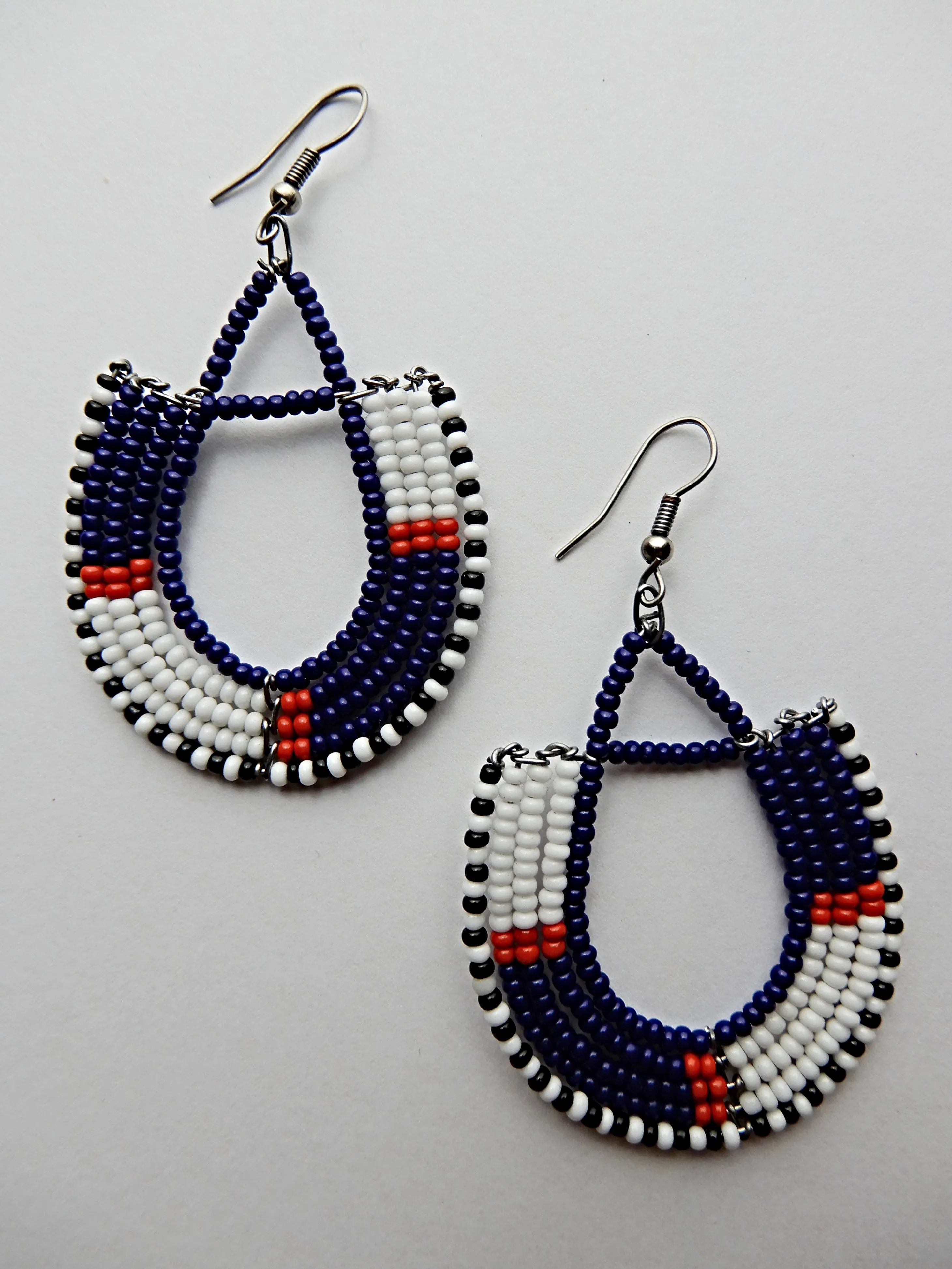White and Blue Earrings