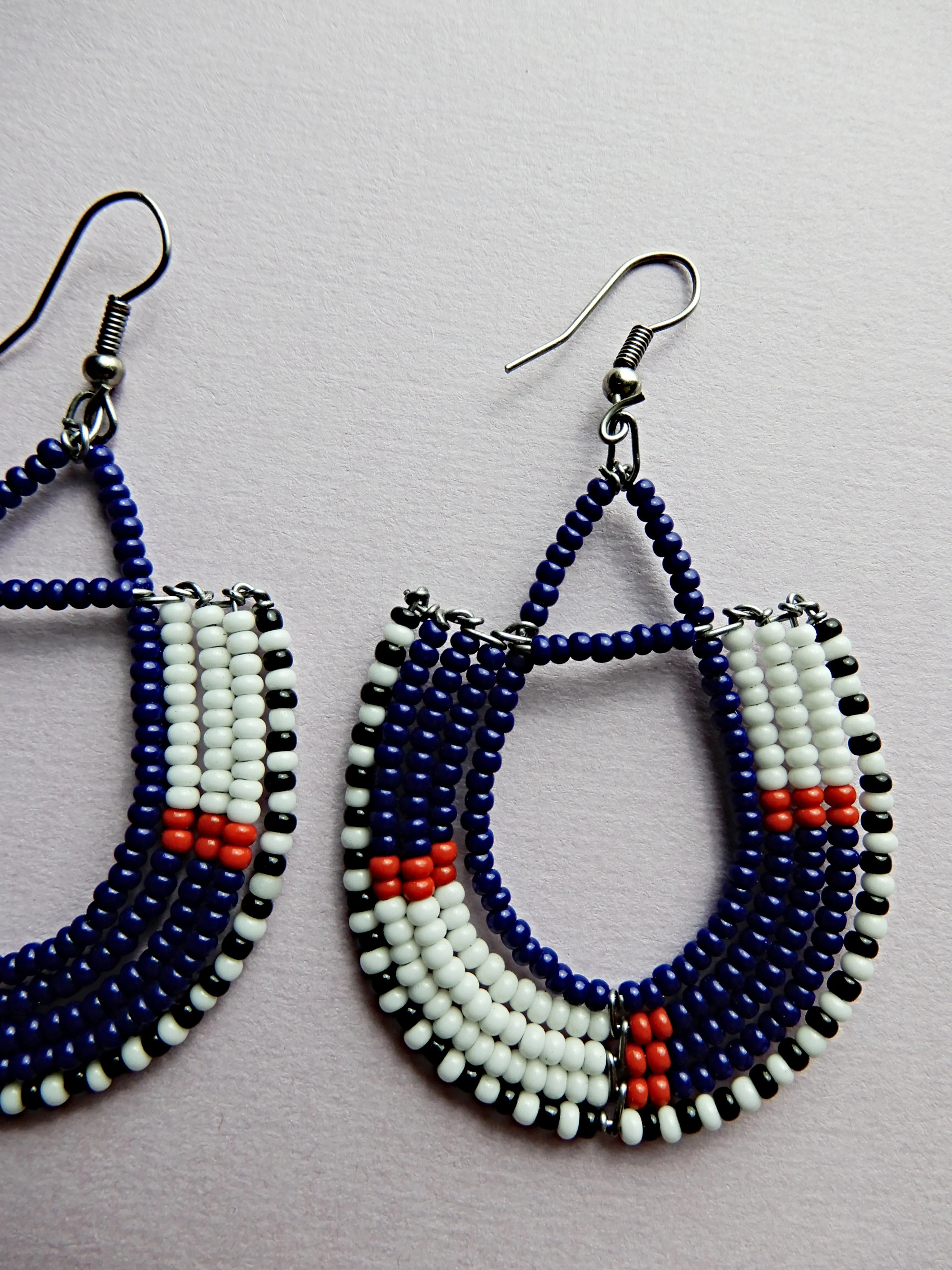 White and Blue Earrings