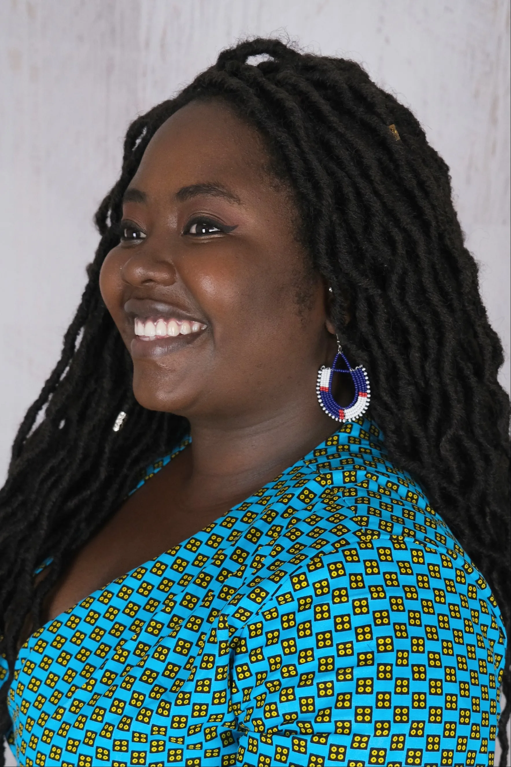 White and Blue Earrings