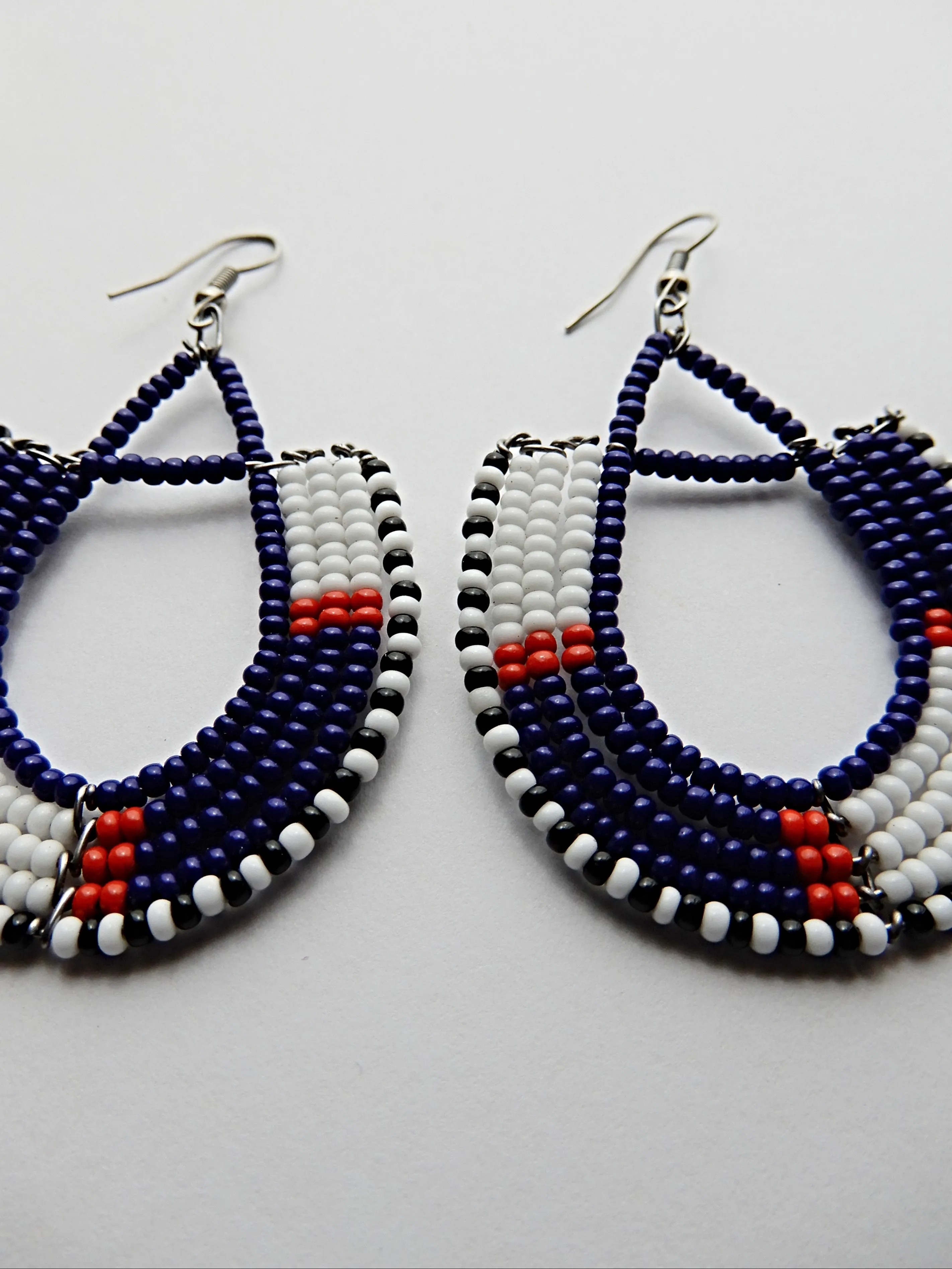 White and Blue Earrings