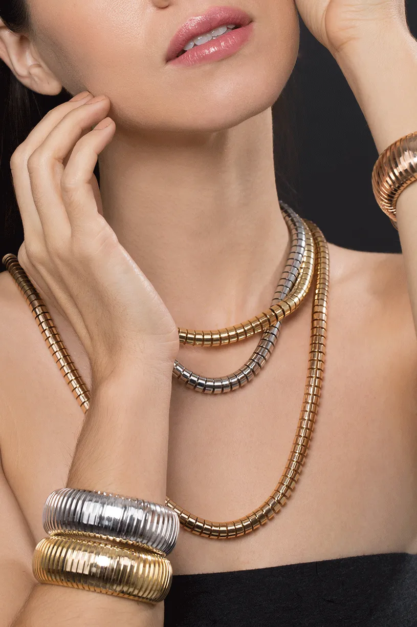 Yellow Gold Domed Cuff Bracelet