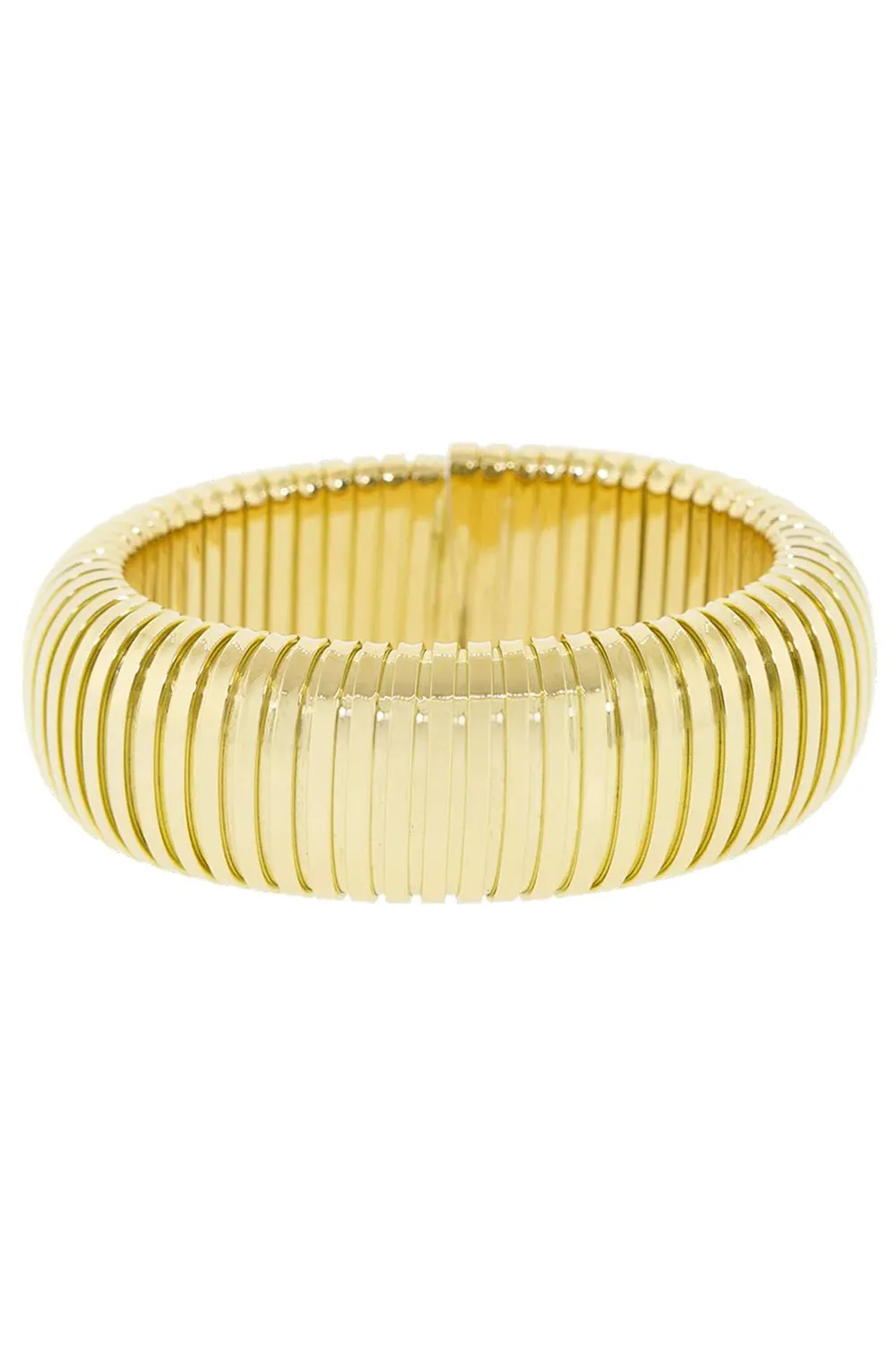 Yellow Gold Domed Cuff Bracelet